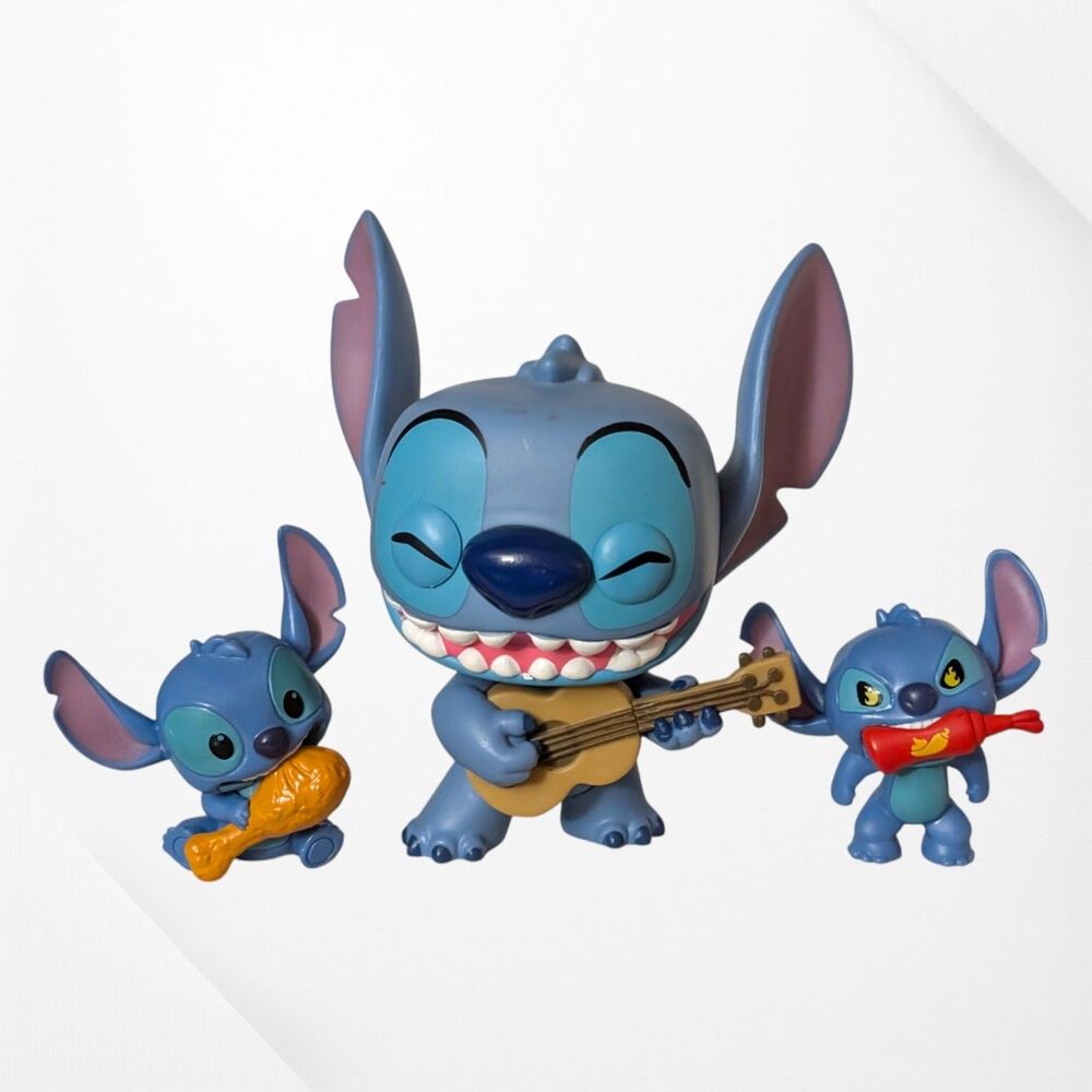Funko Pop Disney Stitch With Ukulele & Feed Me Series 2 Mini Figures